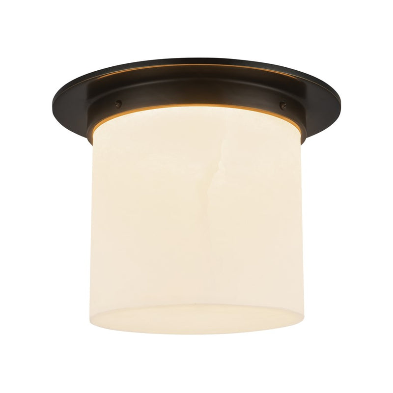 Kuzco Mineral 11" Black Flush Mount, Urban Bronze/Alabaster