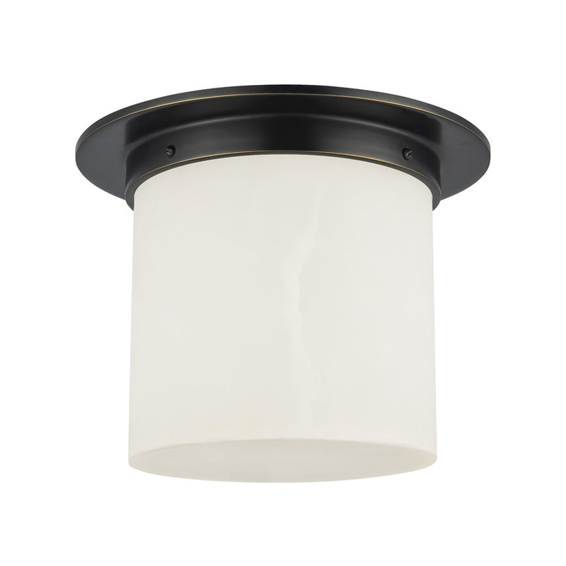 Kuzco Mineral 11" Black Flush Mount, Urban Bronze/Alabaster