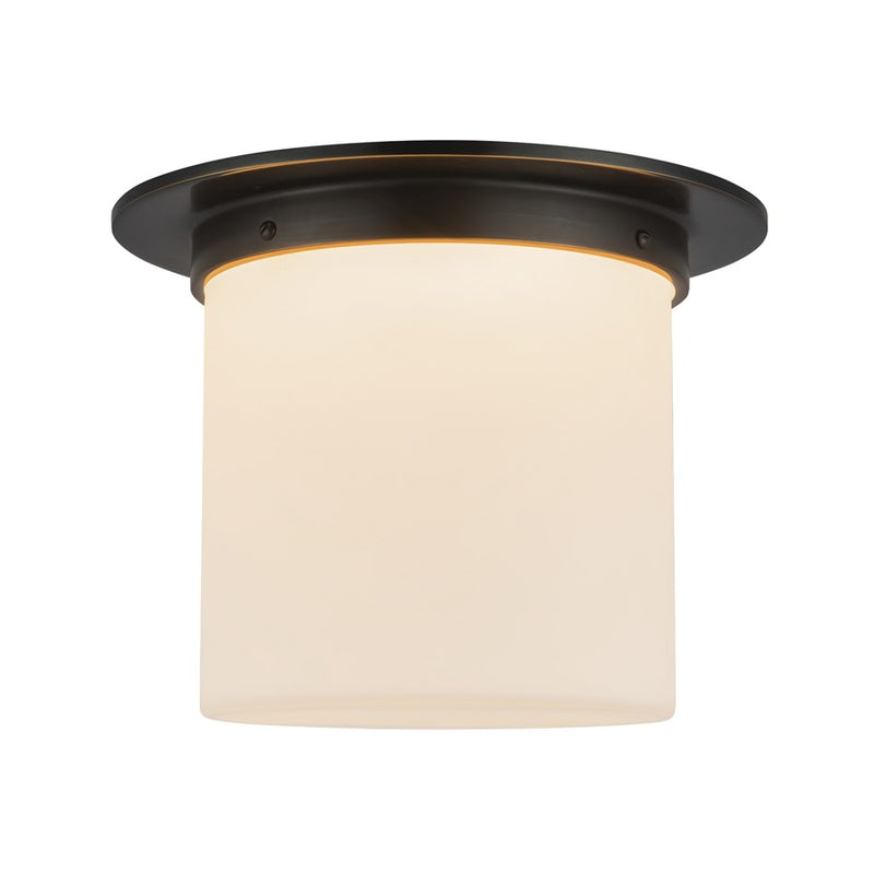 Kuzco Mineral 11" Black Flush Mount, Urban Brz/Matte Opal Glass - FM360118UBOP