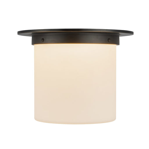 Kuzco Mineral 11" Black Flush Mount, Urban Bronze/Matte Opal Glass