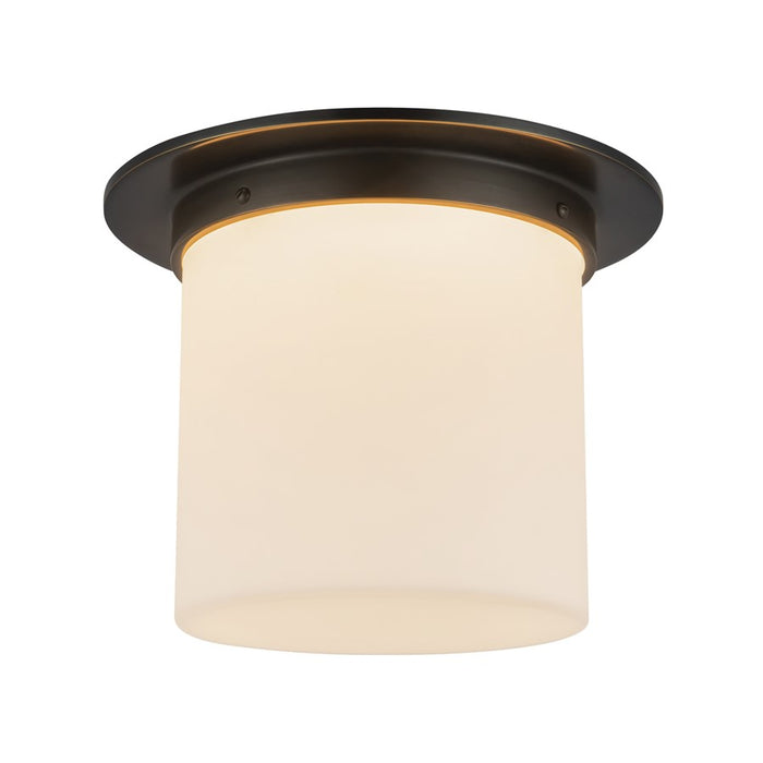 Kuzco Mineral 11" Black Flush Mount, Urban Bronze/Matte Opal Glass