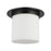 Kuzco Mineral 11" Black Flush Mount, Urban Bronze/Matte Opal Glass
