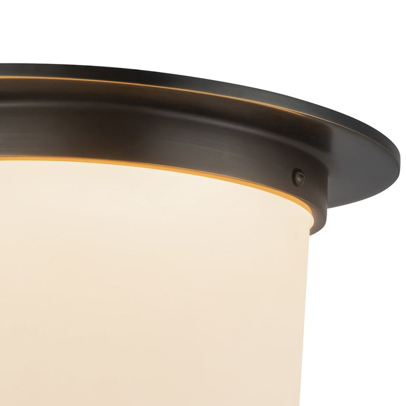 Kuzco Mineral 11" Black Flush Mount, Urban Bronze/Matte Opal Glass