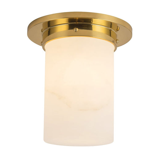 Kuzco Mineral 8" Brass Flush Mount, Patina Brass/Alabaster