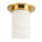 Kuzco Mineral 8" Brass Flush Mount, Patina Brass/Alabaster