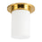 Kuzco Mineral 8" Brass Flush Mount, Patina Brass/Opal