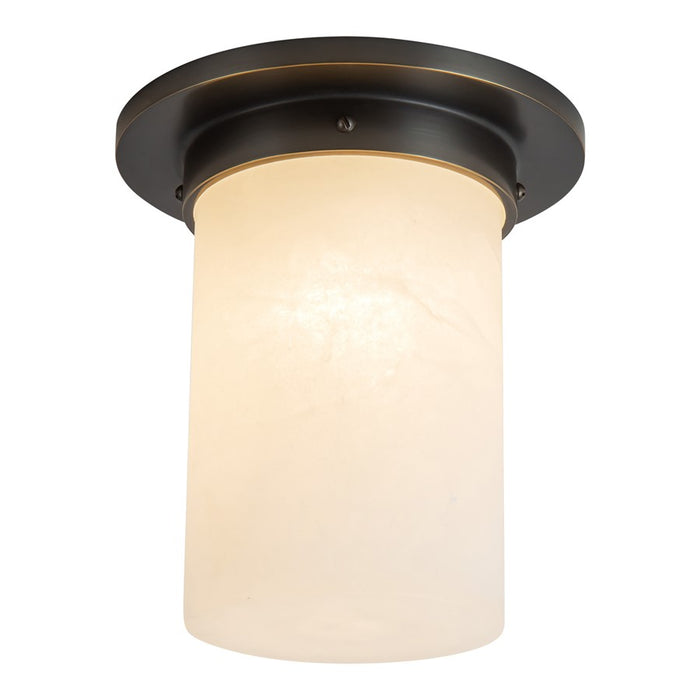 Kuzco Mineral 8" Black Flush Mount, Urban Bronze/Alabaster