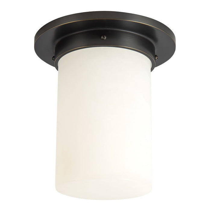 Kuzco Mineral 8" Black Flush Mount, Urban Bronze/Alabaster