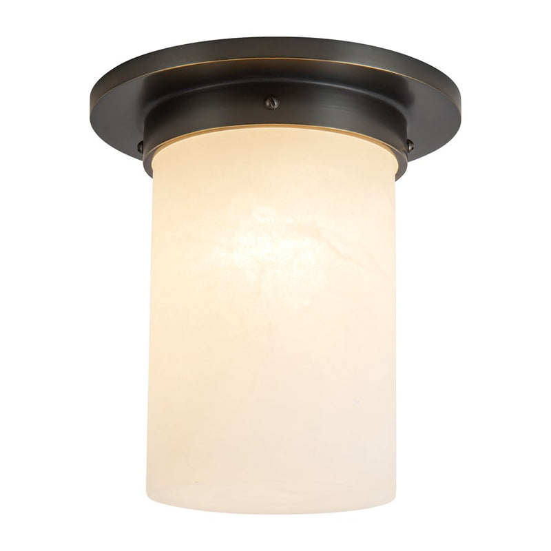 Kuzco Mineral 8" Black Flush Mount, Urban Bronze/Alabaster