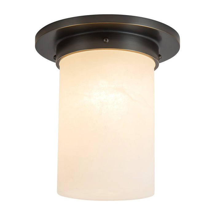 Kuzco Mineral 8" Black Flush Mount, Urban Bronze/Alabaster