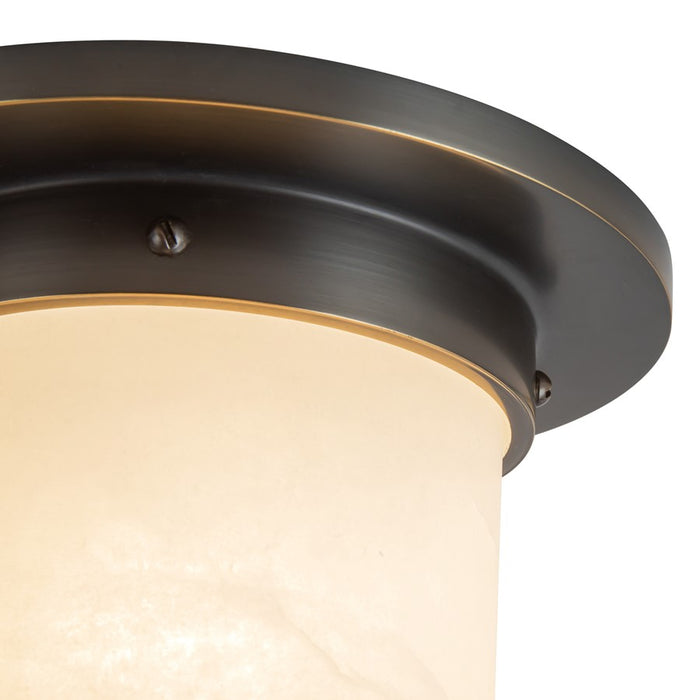 Kuzco Mineral 8" Black Flush Mount, Urban Bronze/Alabaster