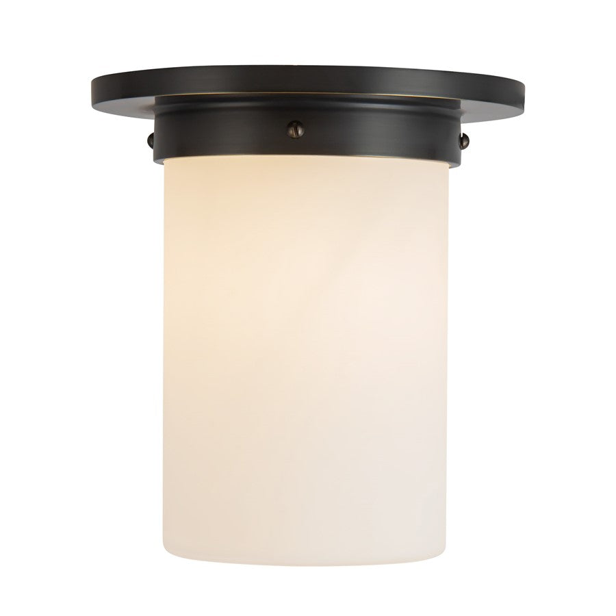 Kuzco Mineral 8" Black Flush Mount, Urban Brz/Matte Opal Glass - FM360808UBOP