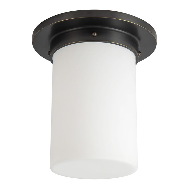 Kuzco Mineral 8" Black Flush, Urban Bronze/Matte Opal Glass