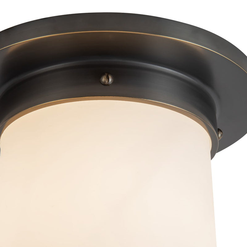 Kuzco Mineral 8" Black Flush, Urban Bronze/Matte Opal Glass
