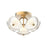 Kuzco Hera 16" LED Flush Mount, Gold/Clear Ribbed Glass - FM417606BGCR-UNV