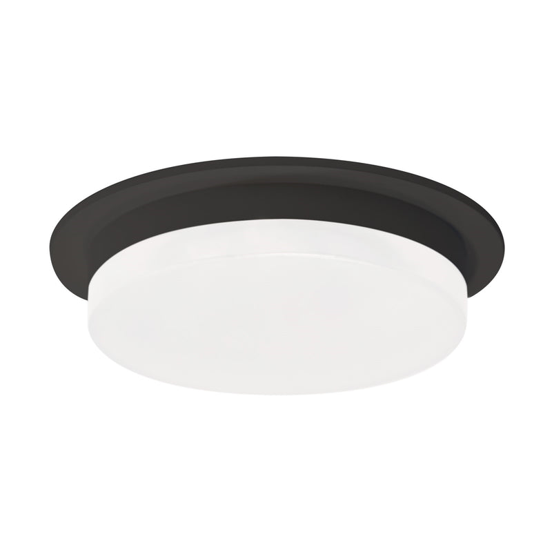 Kuzco Stockton 6in LED Flush Mount | Slim Black Aluminum with White Acrylic Diffuser | Hallway & Bathroom | 6 x 6 x 1 in | Model FM42706-BK