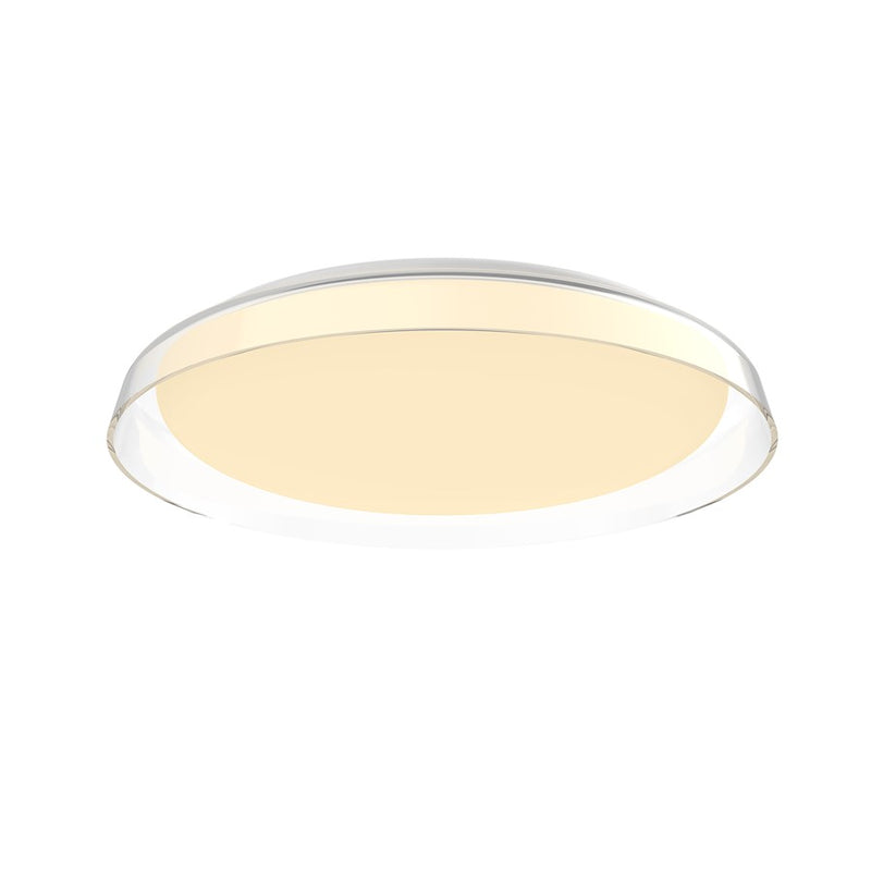 Kuzco Hampton 17in 1-Light Flush Mount | Modern Clear Acrylic | Bedroom & Hallway Ceiling Light | 17 x 3 in | Model FM43117-CL