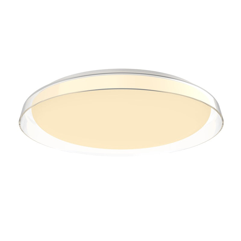 Kuzco Hampton 21in 1-Light LED Flush Mount | Clear with Frosted Acrylic Diffuser | Bedroom & Hallway Ceiling Light | Model FM43121-CL