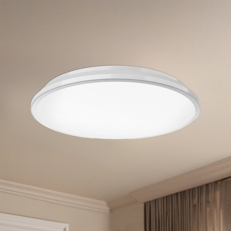 Kuzco Brook 11in LED Flush Mount | White Steel and Frosted Acrylic | Bedroom & Hallway | 11 x 11 x 2 in | Model FM43311-WH