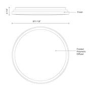 Kuzco Brook 11in LED Flush Mount | White Steel and Frosted Acrylic | Bedroom & Hallway | 11 x 11 x 2 in | Model FM43311-WH