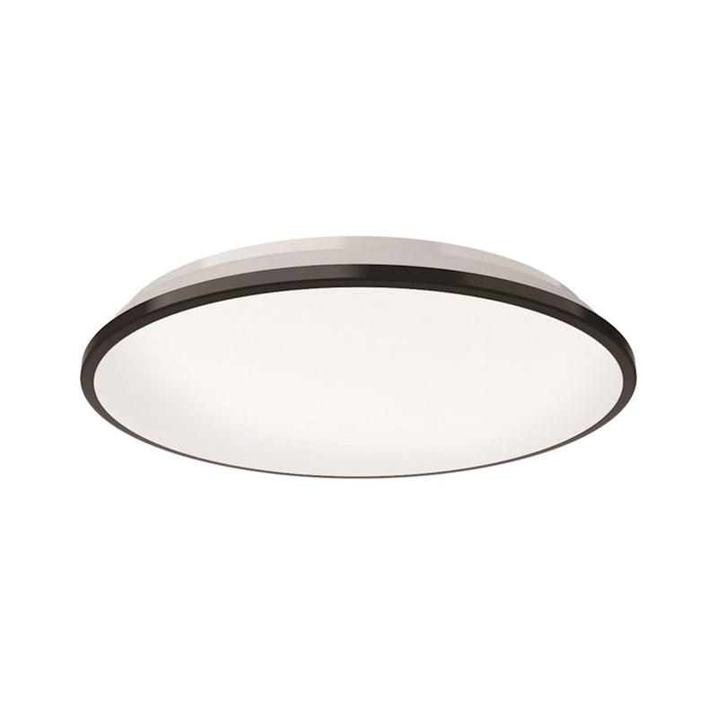 Kuzco Brook 13in LED Flush Mount | Black Steel and Frosted Acrylic Diffuser | Bedroom & Hallway Ambient Light | 2040lm 5CCT | Model FM43313-BK-5CCT
