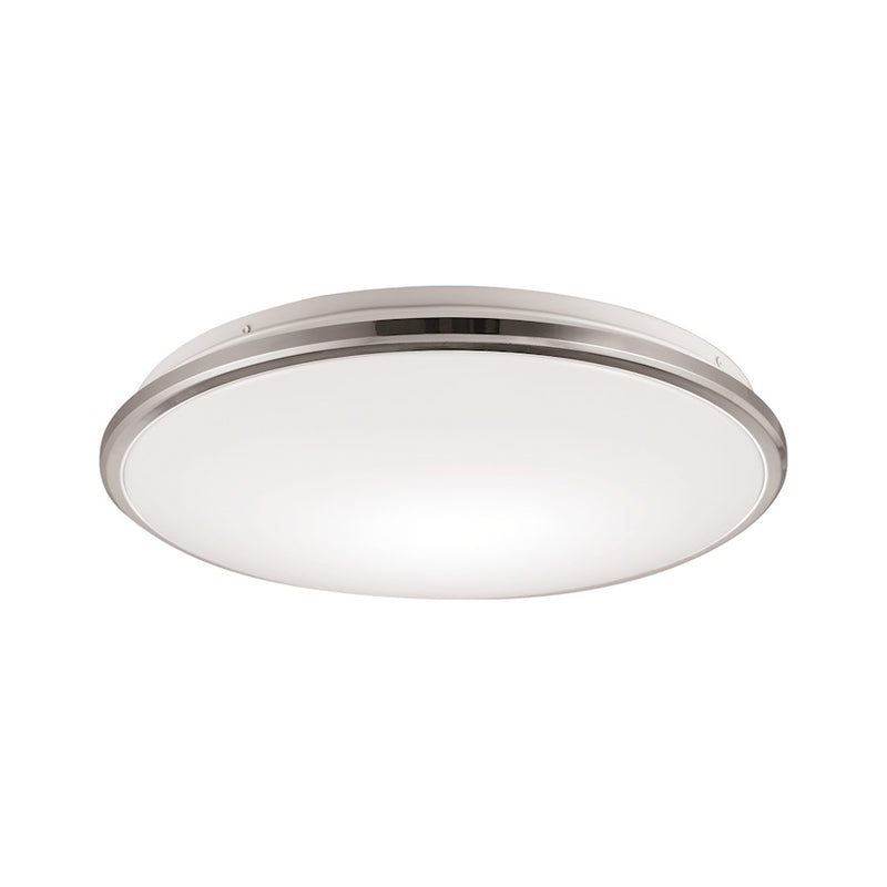 Kuzco Brook 13in LED Flush Mount | Modern Chrome and Frosted Acrylic Diffuser | Kitchen & Hallway Ceiling Light | 2040lm | Model FM43313-CH-5CCT