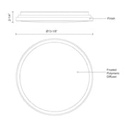 Kuzco Brook 13in LED Flush Mount | Modern Chrome and Frosted Acrylic Diffuser | Kitchen & Hallway Ceiling Light | 2040lm | Model FM43313-CH-5CCT