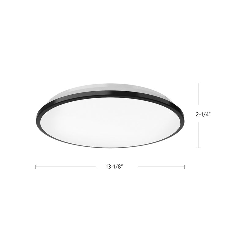 Kuzco Brook 13in LED Flush Mount | Modern Chrome and Frosted Acrylic Diffuser | Kitchen & Hallway Ceiling Light | 2040lm | Model FM43313-CH-5CCT