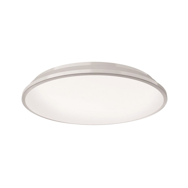 Kuzco Brook 13in 1-Light Flush Mount | Modern White Steel and Frosted Acrylic Diffuser | Bedroom & Hallway Ceiling Light | 2040lm | Model FM43313-WH