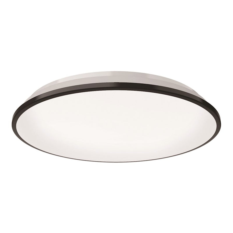 Kuzco Brook 15in 1-Light LED Flush Mount | Modern Black and Frosted Acrylic | Hallway & Bedroom | 15.12 x 2.88 in | Model FM43315-BK