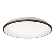 Kuzco Brook 15in LED Flush Mount | Black Steel and Frosted Acrylic | Bedroom & Hallway | 15.12 x 2.88 in | Model FM43315-BK-5CCT