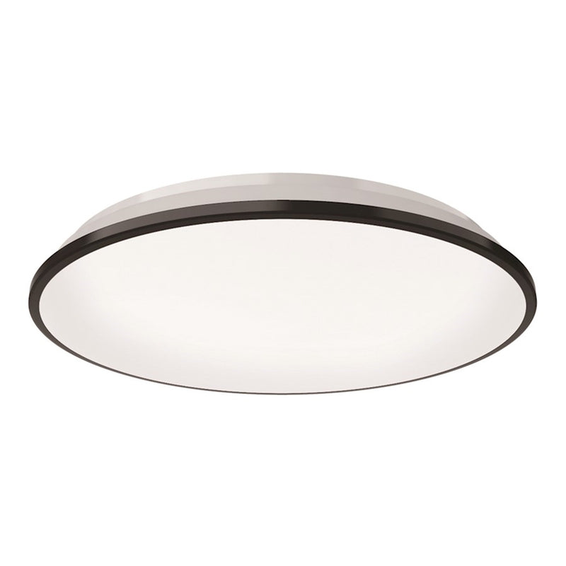 Kuzco Brook 15in LED Flush Mount | Black Steel and Frosted Acrylic | Bedroom & Hallway | 15.12 x 2.88 in | Model FM43315-BK-5CCT