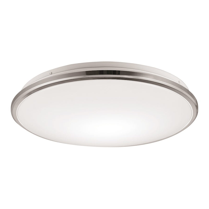 Kuzco Brook 15in LED Flush Mount | Modern Chrome Steel and Frosted Acrylic | Kitchen & Bathroom Ceiling Light | Model FM43315-CH