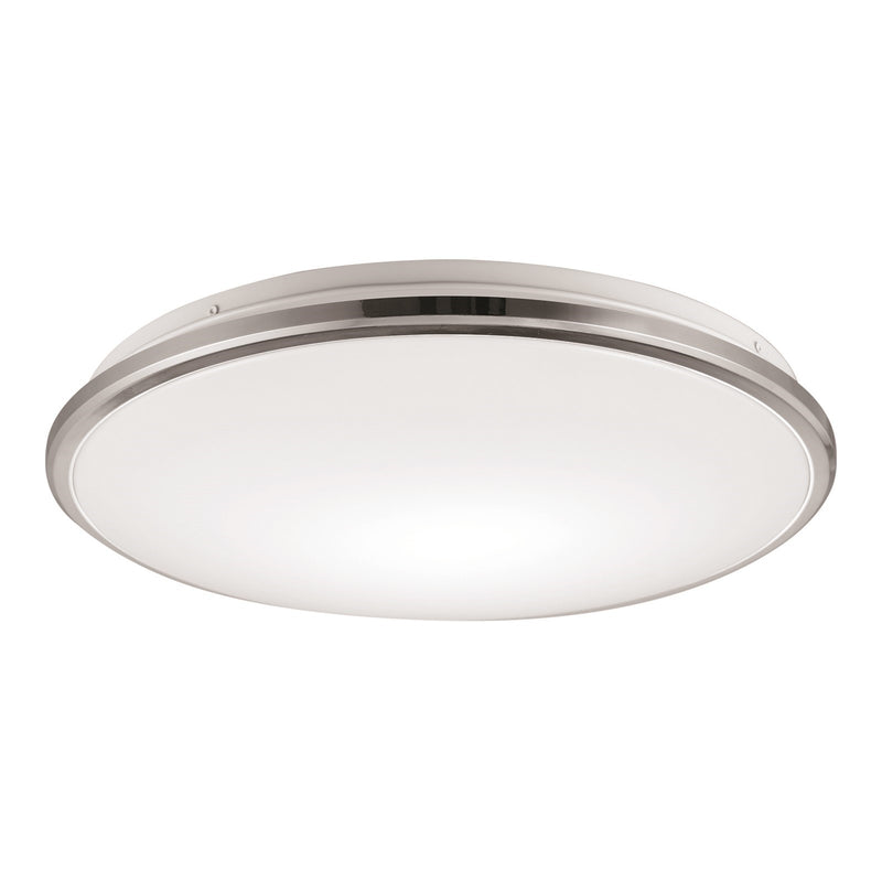 Kuzco Brook 15in LED Flush Mount | Chrome Steel and Frosted Acrylic Diffuser | Bedroom & Hallway Ceiling Light | 2550lm 5CCT | Model FM43315-CH-5CCT