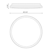 Kuzco Brook 15in LED Flush Mount | Chrome Steel and Frosted Acrylic Diffuser | Bedroom & Hallway Ceiling Light | 2550lm 5CCT | Model FM43315-CH-5CCT