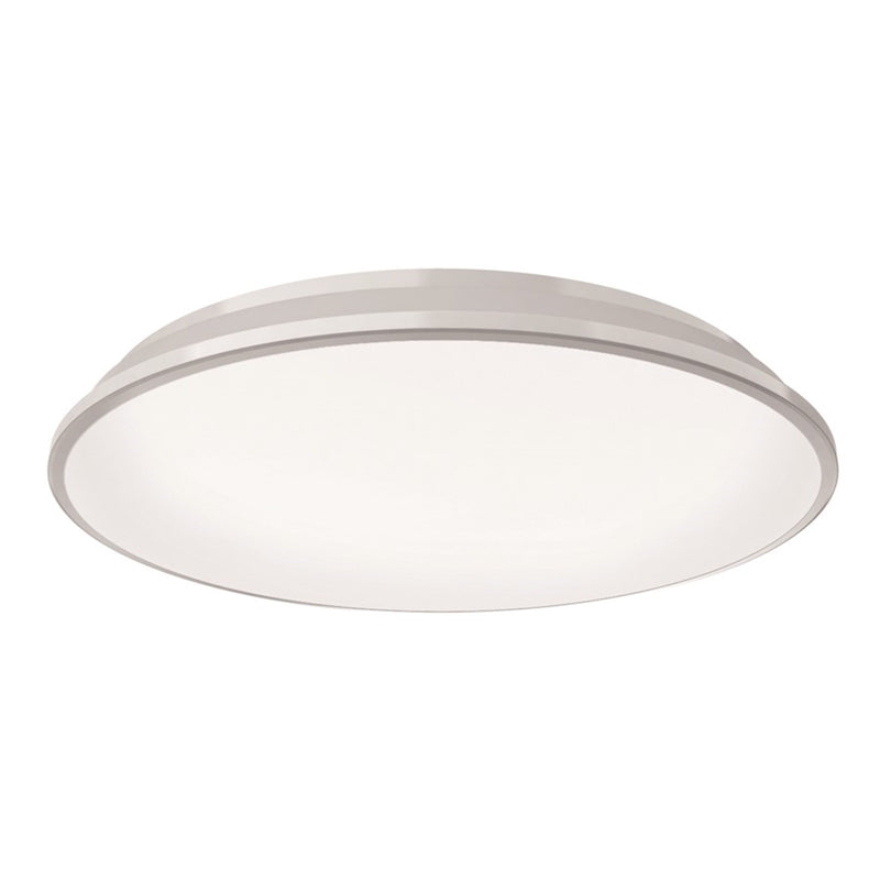 Kuzco Brook 15in LED Flush Mount | White Steel and Frosted Acrylic Diffuser | Bedroom, Hallway & Closet Ambient Light | 15 in Dia | Model FM43315-WH
