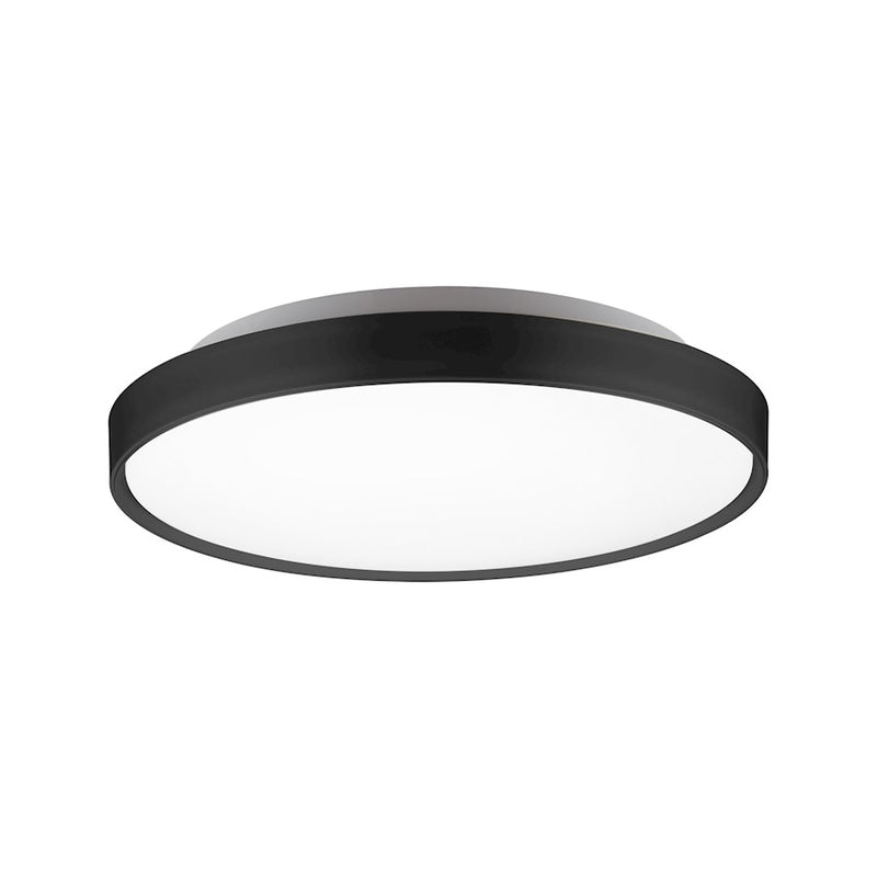 Kuzco Brunswick 18in LED Flush Mount | Modern Black Steel and Frosted Acrylic | Hallway & Bedroom Ceiling Light | 2550lm 5CCT | Model FM43518-BK