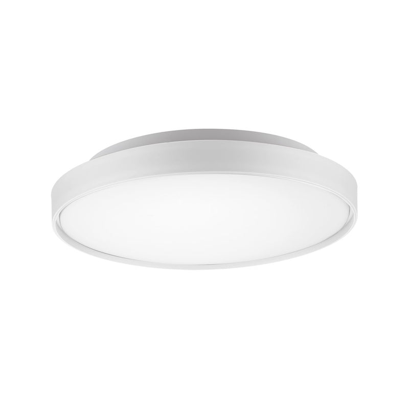 Kuzco Brunswick 18in LED Flush Mount | Modern White and Frosted Acrylic | Bedroom & Hallway Ceiling Light | 2550lm, 5CCT | Model FM43518-WH-5CCT