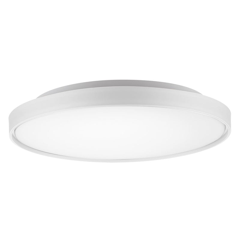 Kuzco Brunswick 22in 1-Light Flush Mount | Modern White Steel and Frosted Acrylic | Living Room & Bedroom Ceiling Light | Model FM43522-WH-5CCT
