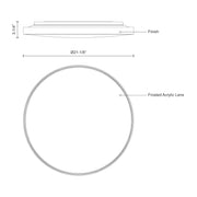 Kuzco Brunswick 22in 1-Light Flush Mount | Modern White Steel and Frosted Acrylic | Living Room & Bedroom Ceiling Light | Model FM43522-WH-5CCT
