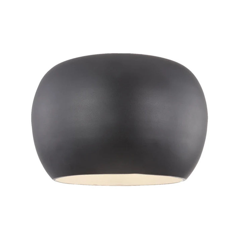 Kuzco Croft 14in LED Flush Mount | Modern Black/White and Acrylic Diffuser | Bedroom & Hallway | 9 x 13.5 in | Model FM44614-BK-WH