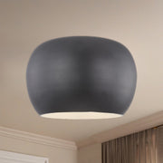 Kuzco Croft 14in LED Flush Mount | Modern Black/White and Acrylic Diffuser | Bedroom & Hallway | 9 x 13.5 in | Model FM44614-BK-WH