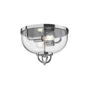 Alora Mood Lancaster 13in 2-Light Flush Mount | Modern Chrome Steel and Clear Glass | Entryway & Hallway | 2x60W E26, Dimmable | Model FM461102CH