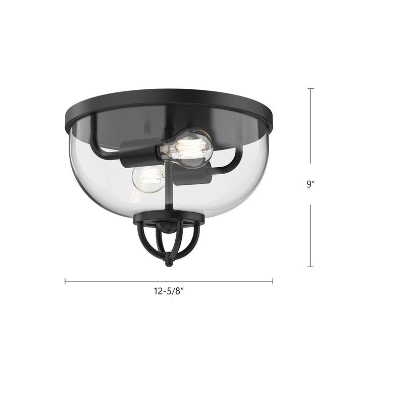 Alora Mood Lancaster 13in 2-Light Flush Mount | Modern Chrome Steel and Clear Glass | Entryway & Hallway | 2x60W E26, Dimmable | Model FM461102CH