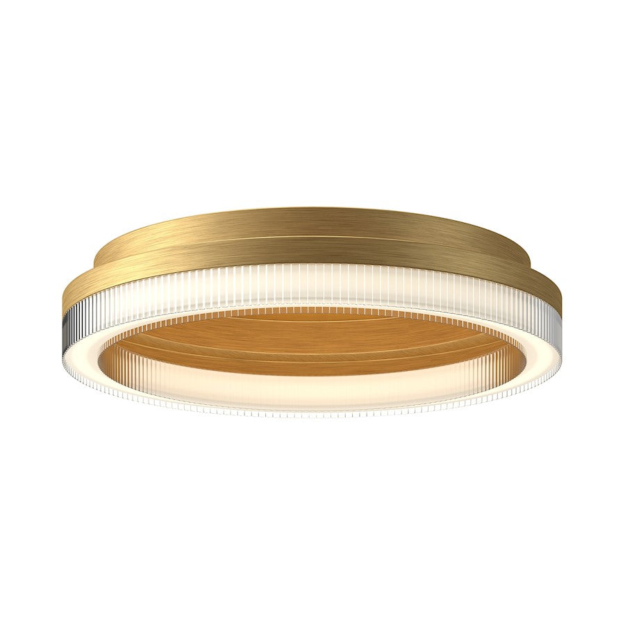 Kuzco Calix 16" Flush Mount, Gold/Ribbed PC(Exterior) - FM46116-BG-3CCT-UNV