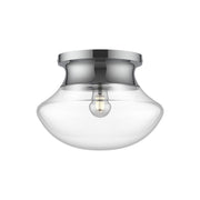 Kuzco Marcel 1-Light Flush Mount | Modern Chrome Steel and Clear Bubble Glass | Entryway & Hallway Ceiling Light | Model FM464012CH