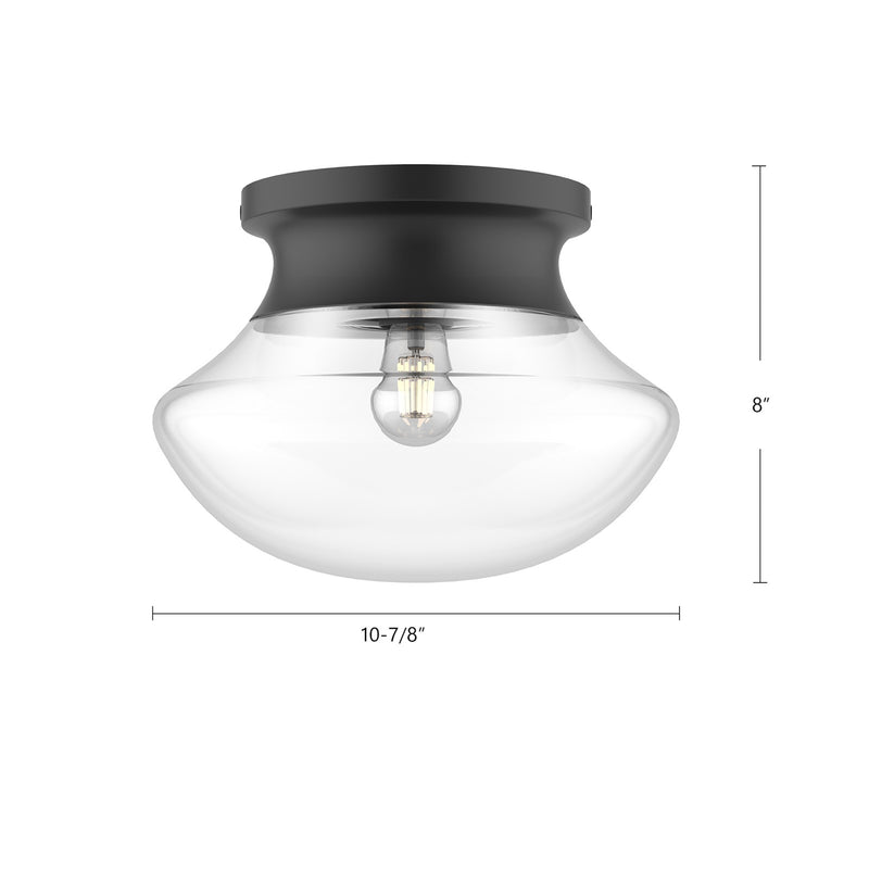 Kuzco Marcel 1-Light Flush Mount | Modern Chrome Steel and Clear Bubble Glass | Entryway & Hallway Ceiling Light | Model FM464012CH