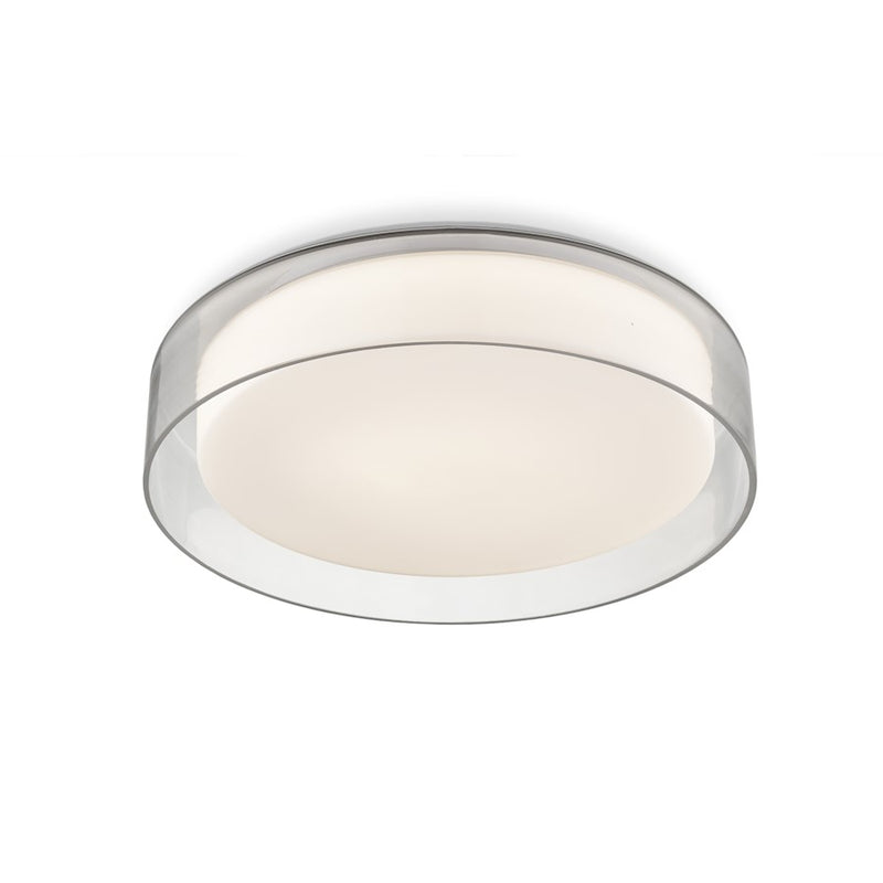Kuzco Aston 14in 1-Light LED Flush Mount | Modern Clear Glass and Opal Glass Diffuser | Hallway & Bedroom Ceiling Light | Model FM48614-5CCT