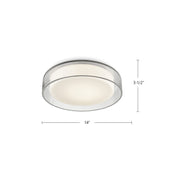 Kuzco Aston 14in 1-Light LED Flush Mount | Modern Clear Glass and Opal Glass Diffuser | Hallway & Bedroom Ceiling Light | Model FM48614-5CCT