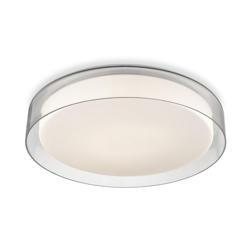 Kuzco Aston 18in 1-Light LED Flush Mount | Clear Glass and Opal Diffuser | Bedroom & Hallway | 18 x 3.75 in | Model FM48618-5CCT